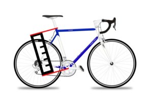 Bicicletta da corsa viola dimensione ideale del telaio.